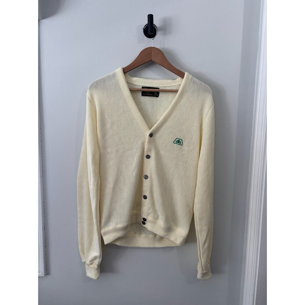 Vintage Asgrow Seeds Cardigan Swingster Brand Ivory Made In Kansas USA Size Sm